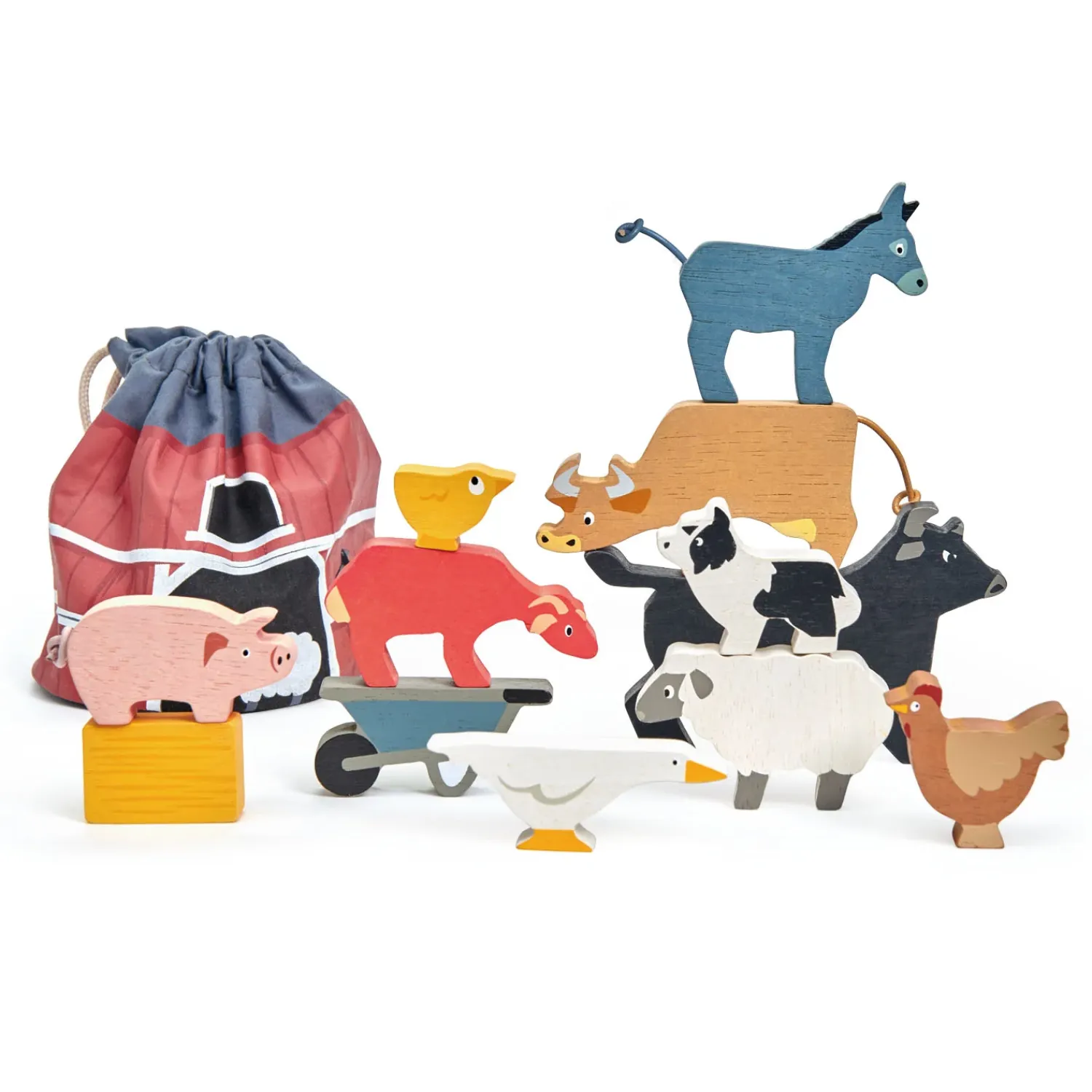 Montessori|Drewniane | Tender Leaf Toys Drewniane figurki do zabawy - zwierzęta zagrodowe