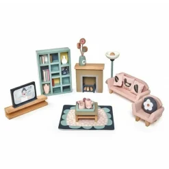 3 Lata +|2 Lata + | Tender Leaf Toys Drewniane meble do domku dla lalek - salon