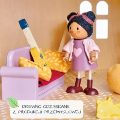 2 Lata +|Akcesoria Dla Lalek | Tender Leaf Toys Drewniane meble do domku dla lalek - pokój młodzieżowy