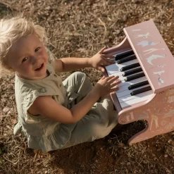12M+|3 Lata + | Little Dutch Drewniane pianino różowe Safari Friends FSC