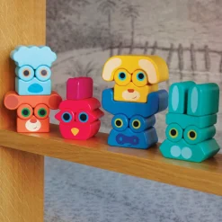 4 Lata +|Drewniane | Djeco Drewniane zwierzątka do układania ZE FACES
