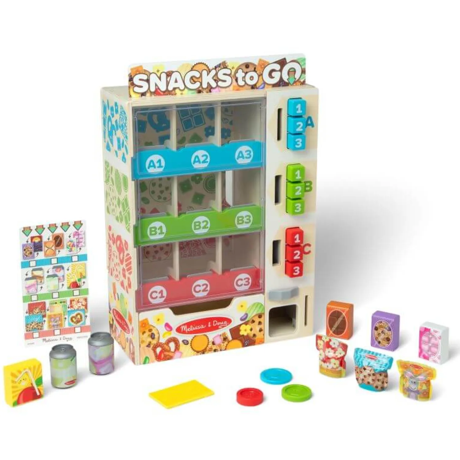 6 Lat+|3 Lata + | Melissa & Doug Drewniany automat Snack to Go