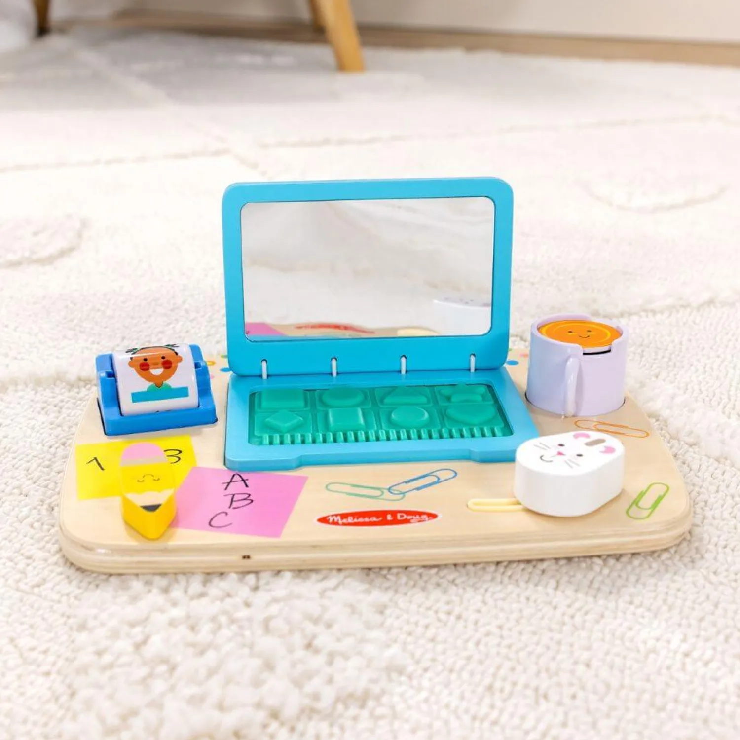 2 Lata +|Edukacyjne | Melissa & Doug Drewniany laptop edukacyjny dla najmłodszych