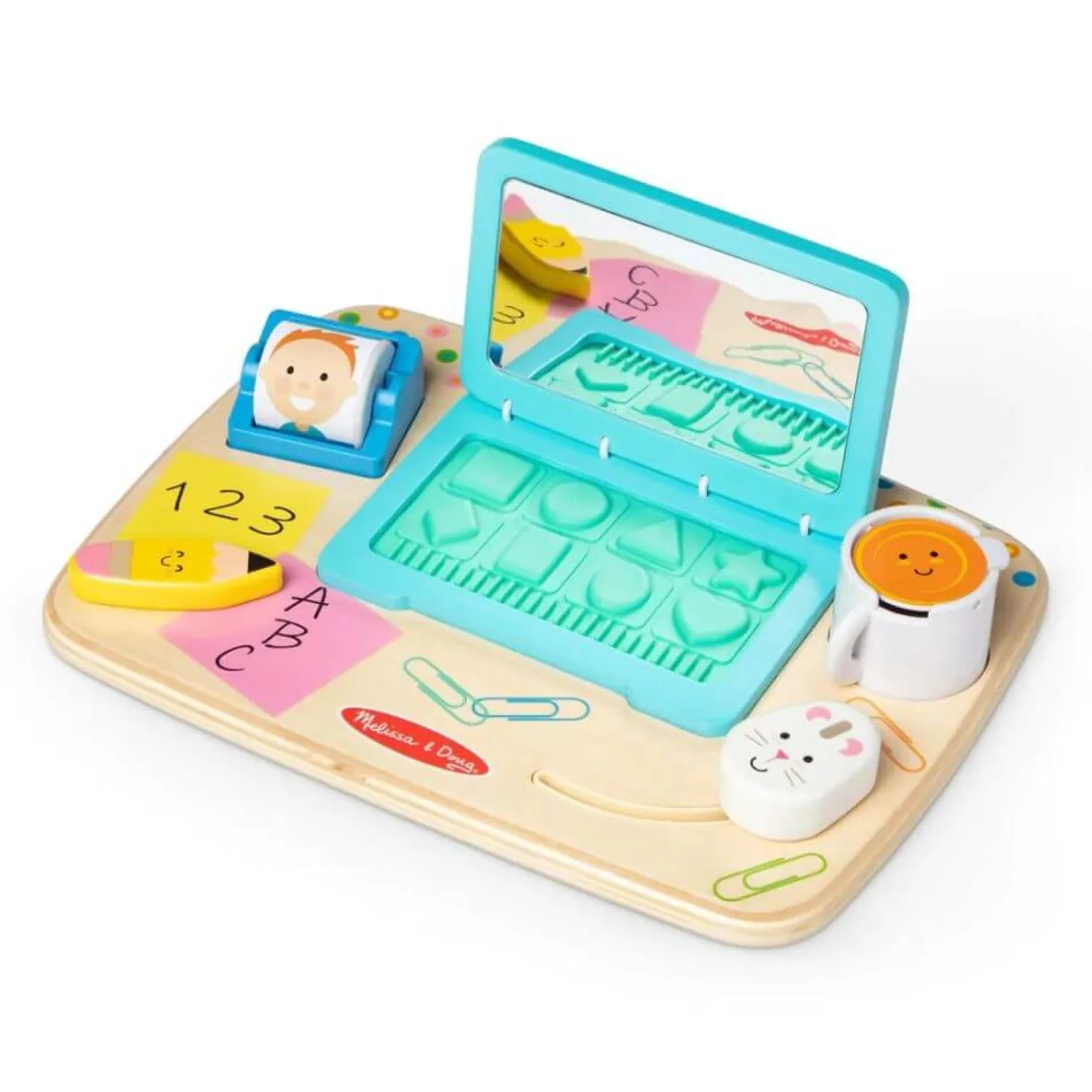 2 Lata +|Edukacyjne | Melissa & Doug Drewniany laptop edukacyjny dla najmłodszych