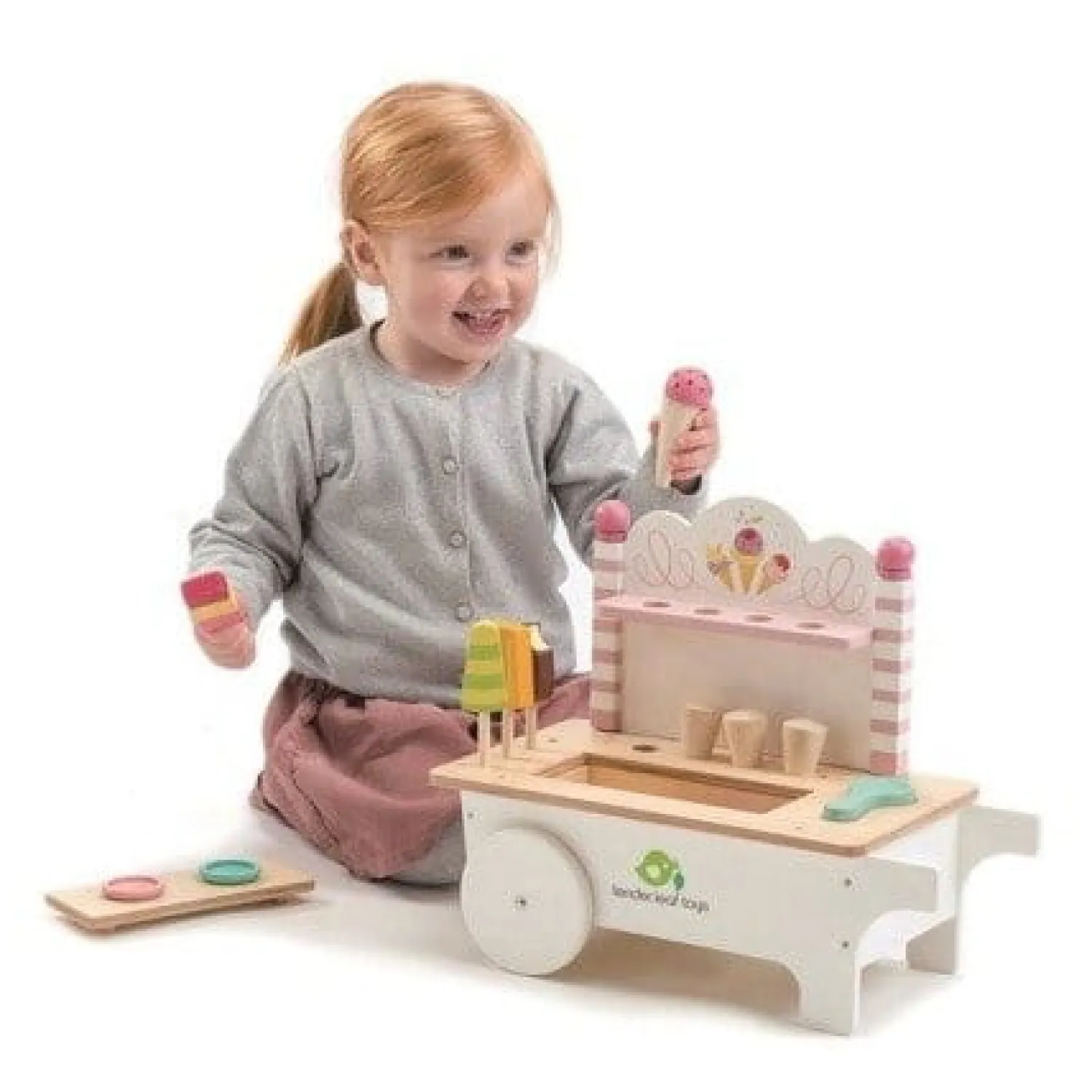 6 Lat+|3 Lata + | Tender Leaf Toys Drewniany sklepik z lodami na magnesy lodziarnia