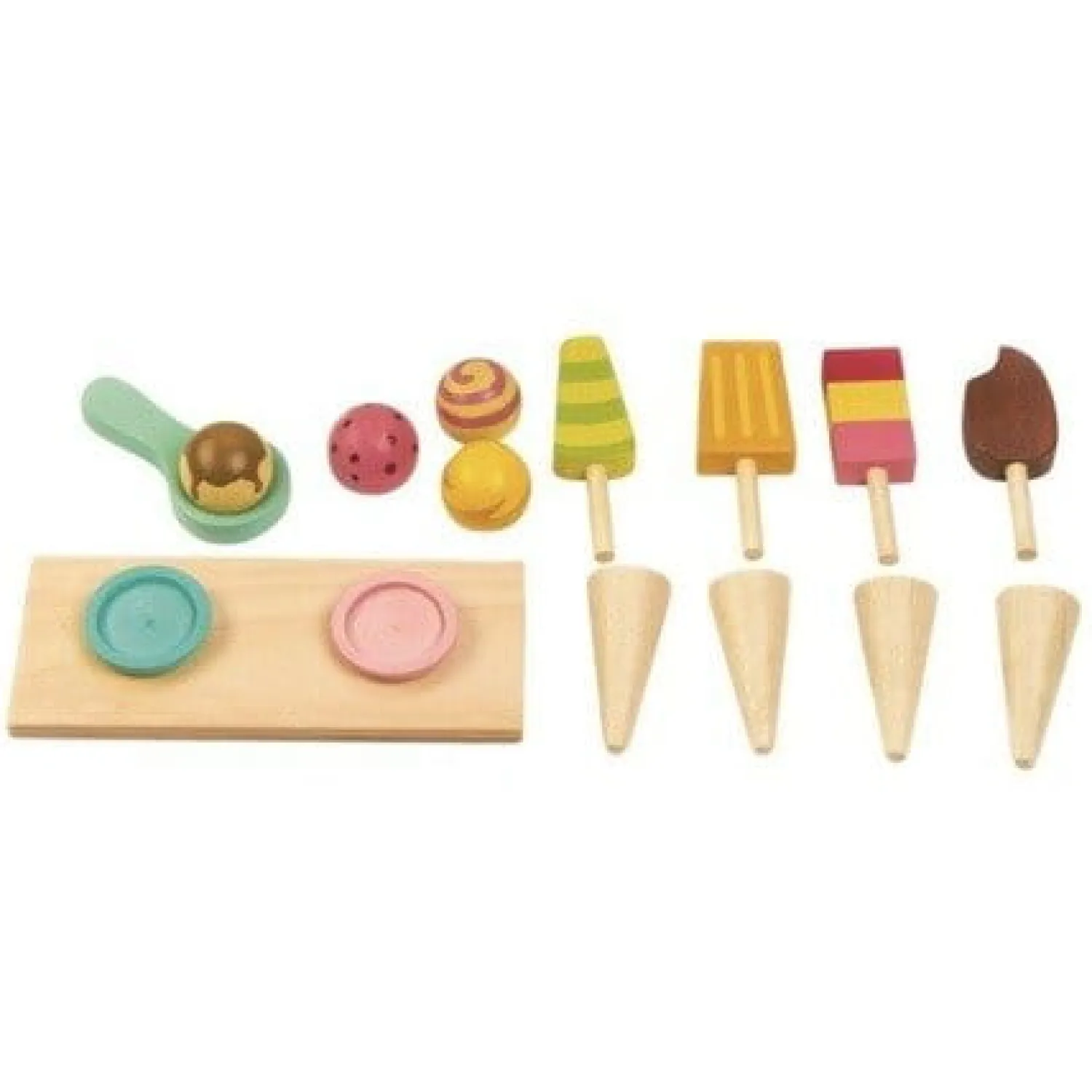 6 Lat+|3 Lata + | Tender Leaf Toys Drewniany sklepik z lodami na magnesy lodziarnia