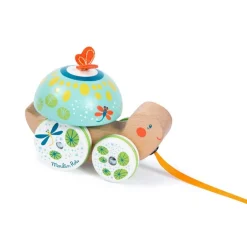 2 Lata +|12M+ | Moulin Roty Drewniany żółwik do ciągnięcia