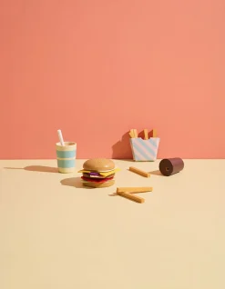 Drewniany zestaw „menu hamburgerowe”