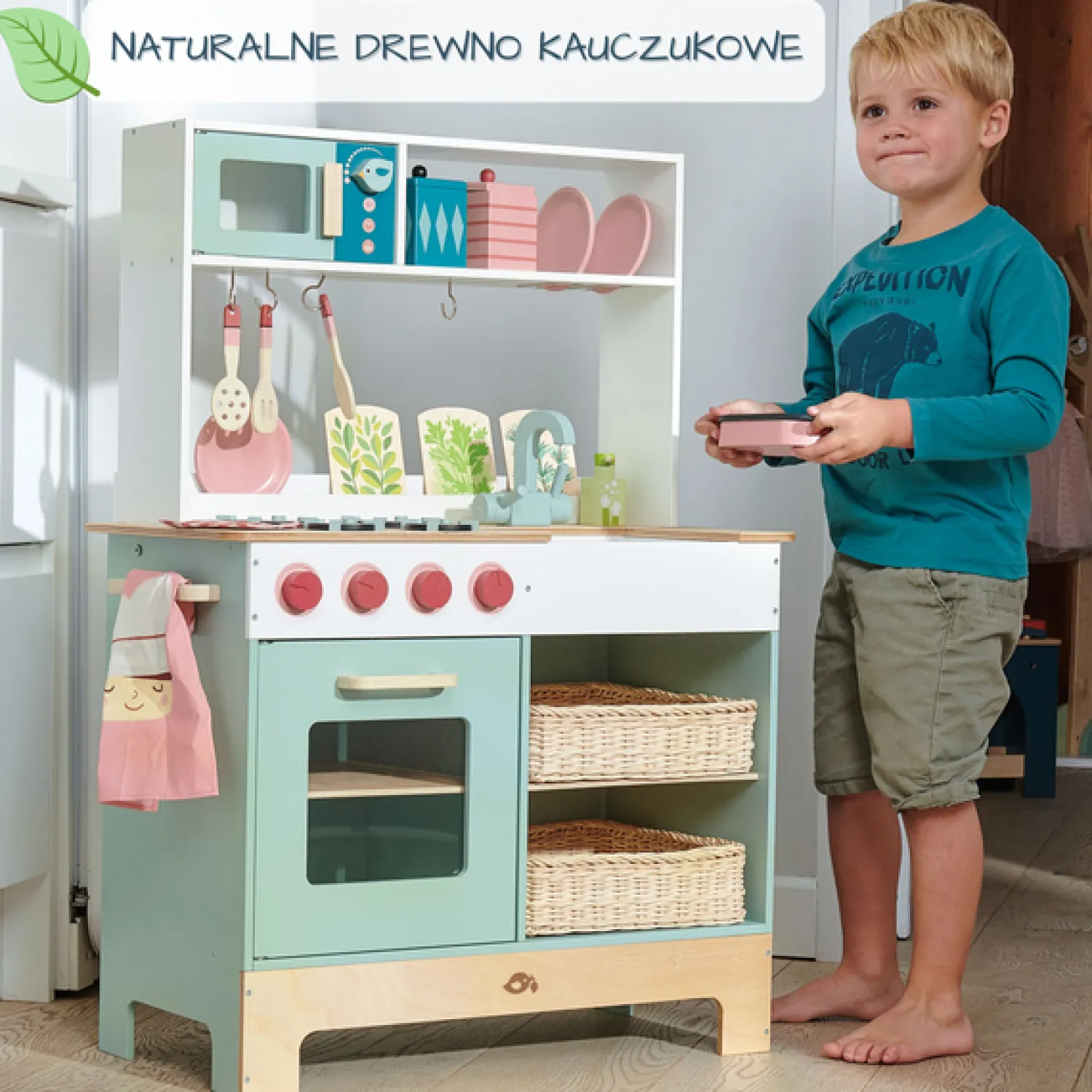 3 Lata +|2 Lata + | Tender Leaf Toys Duża drewniana kuchnia