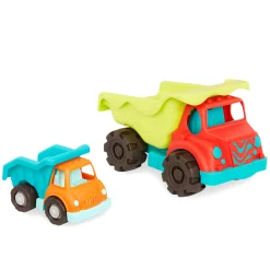 6 Lat+|3 Lata + | B.Toys Dump Truck Duo - zestaw dwóch wywrotek z OLBRZYMIĄ ciężarówką Colossal Cruiser