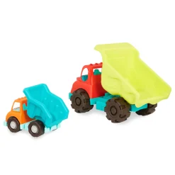 6 Lat+|3 Lata + | B.Toys Dump Truck Duo - zestaw dwóch wywrotek z OLBRZYMIĄ ciężarówką Colossal Cruiser