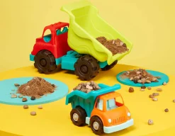 6 Lat+|3 Lata + | B.Toys Dump Truck Duo - zestaw dwóch wywrotek z OLBRZYMIĄ ciężarówką Colossal Cruiser