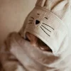 Ręczniki I Myjki|Ręczniki I Myjki | My Memi Duży bambusowy ręcznik light grey - cat