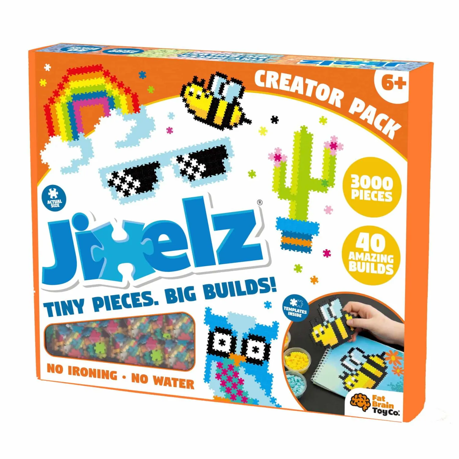 8 Lat+|6 Lat+ | Fat Brain Toys Duży zestaw Jixelz Kreator Puzzelki Pixelki