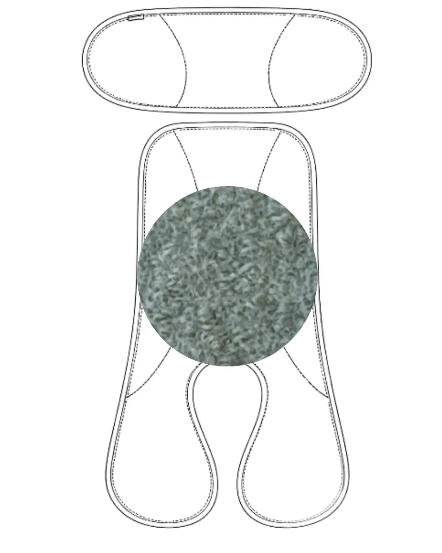 Dwuczęściowa wełniana wkładka termoregulacyjna MIDI merino do fotelika do 105 cm SZAŁWIA