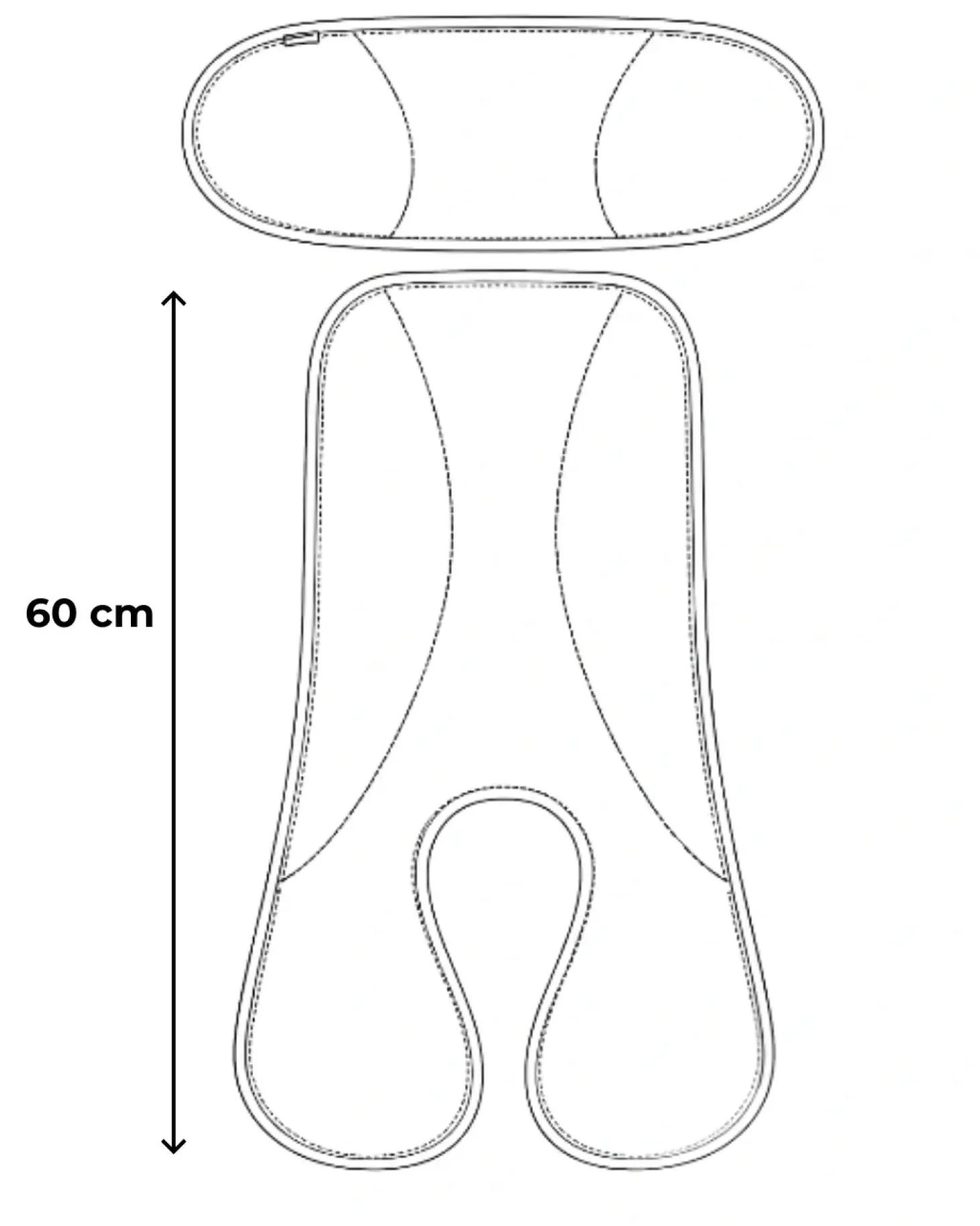 Dwuczęściowa wełniana wkładka termoregulacyjna MIDI merino do fotelika do 105 cm DENIM