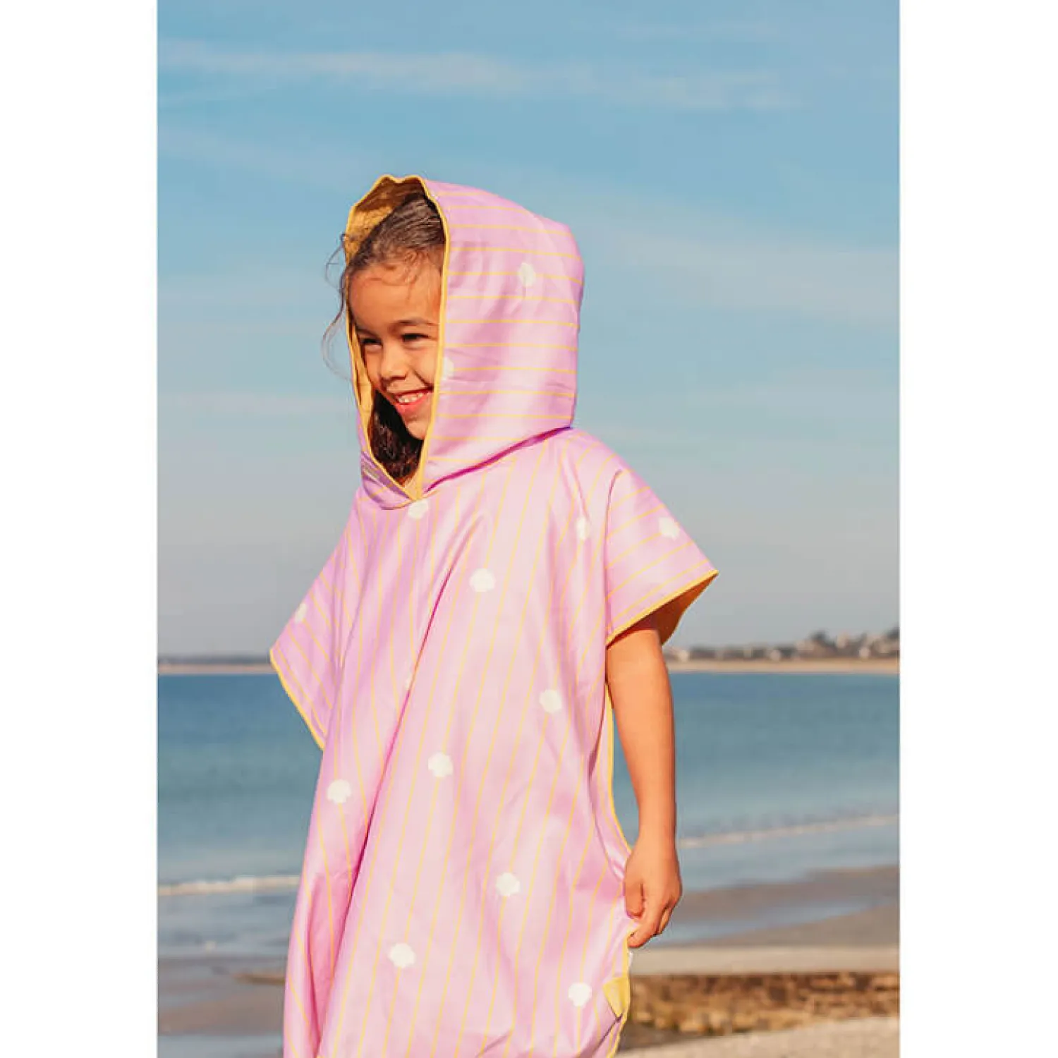 Ręczniki I Myjki | QUUT Dwustronne poncho kąpielowe dla dzieci Banana Pink