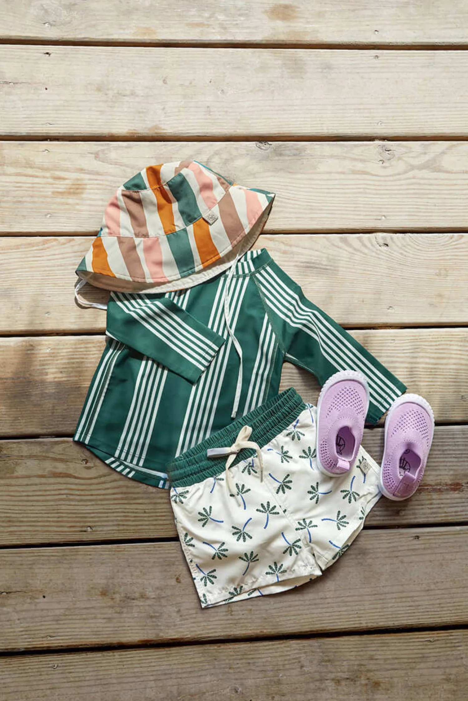 Na Główkę|Nakrycie Głowy | Lassig Dwustronny kapelusz przeciwsłoneczny UV80 Splash & Fun Fale pink-nature