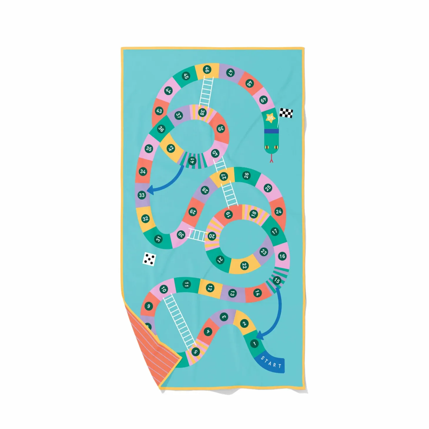 Dwustronny ręcznik plażowy PlayTowels - Snakes & Ladders