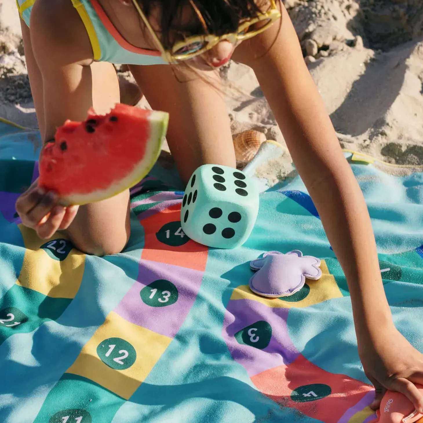 Dwustronny ręcznik plażowy PlayTowels - Snakes & Ladders