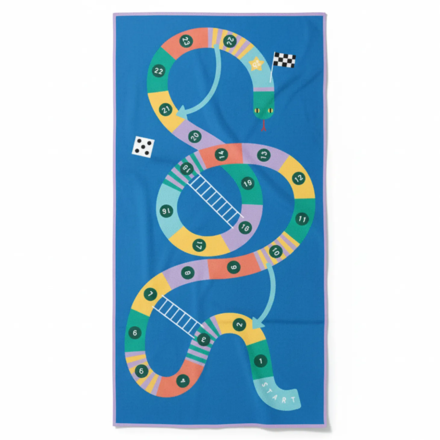 Dwustronny ręcznik plażowy PlayTowels - Snakes & Ladders
