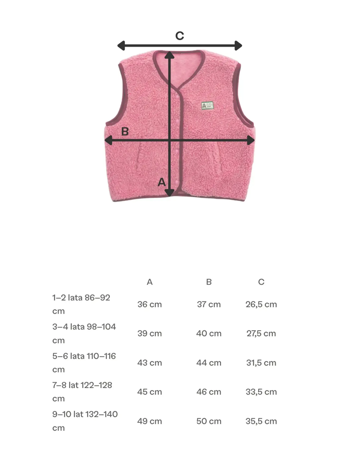 Dziecięca kamizelka merino - dusty pink