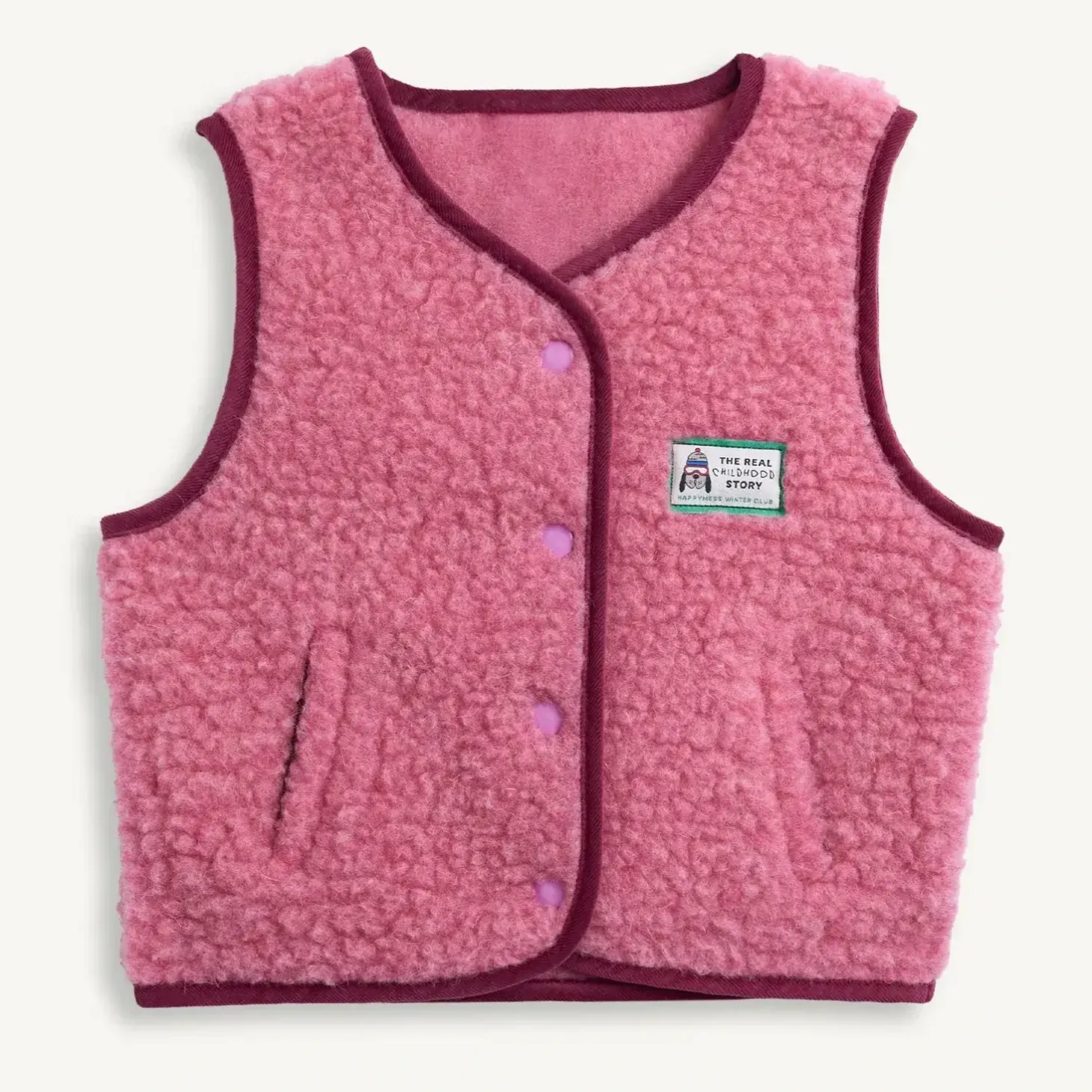 Dziecięca kamizelka merino - dusty pink