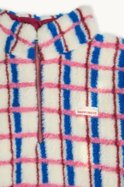 Ubranka Dziecięce | Happymess Dziecięca wełniana kurtka kangurka - pink & cobalt