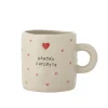 Naczynia Dla Dzieci | Bloomingville Mini Dziecięcy kubek z kamionki Christy - Nature, red heart