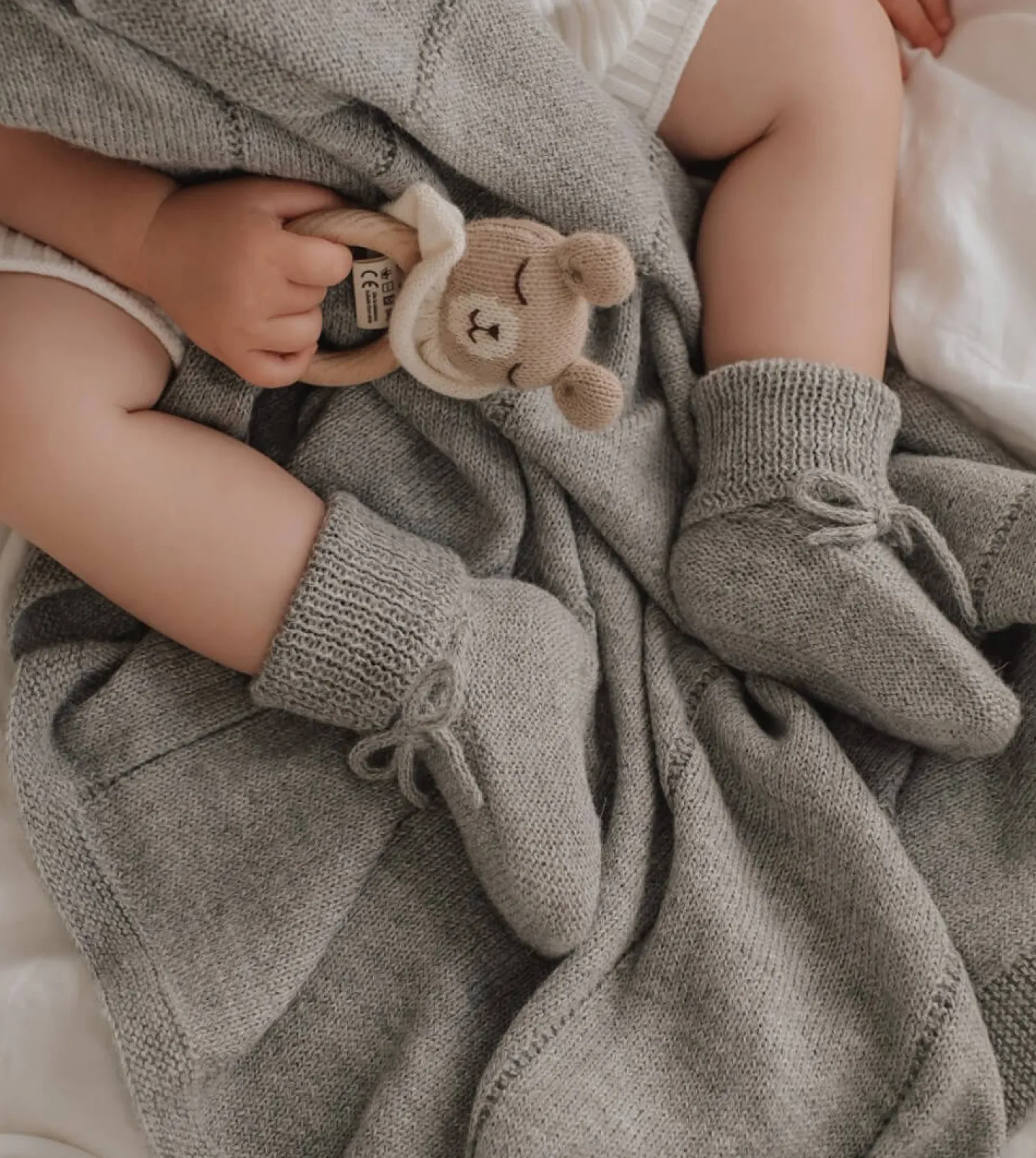 Buciki I Kapcie | Main Sauvage Dziergane buciki niechodki - grey