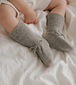 Buciki I Kapcie | Main Sauvage Dziergane buciki niechodki - grey