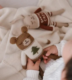 Misie|Świąteczne | Main Sauvage Dziergany miś z wełny alpaki - Christmas sweater