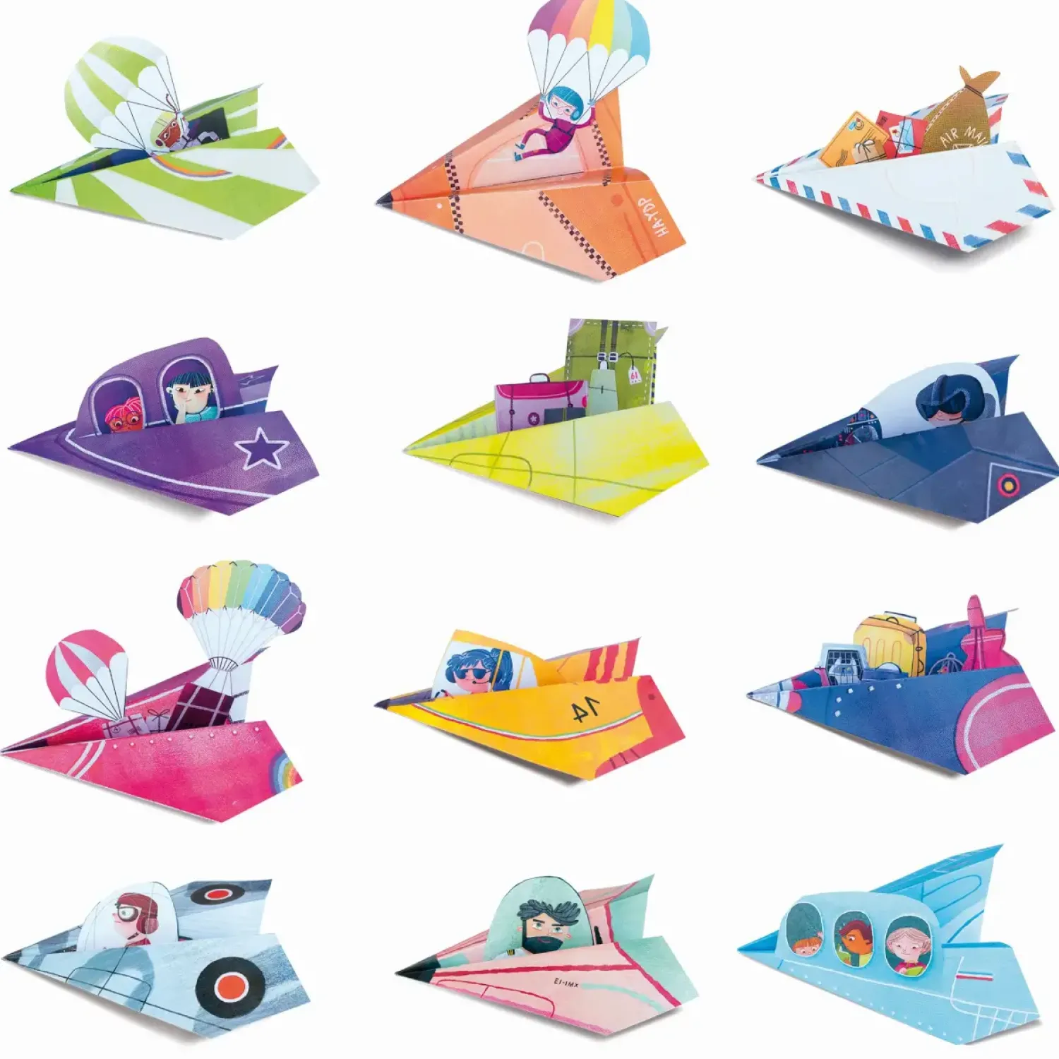 6 Lat+|7 Lat+ | Ludattica EASY ORIGAMI - zestaw kreatywny - SAMOLOTY