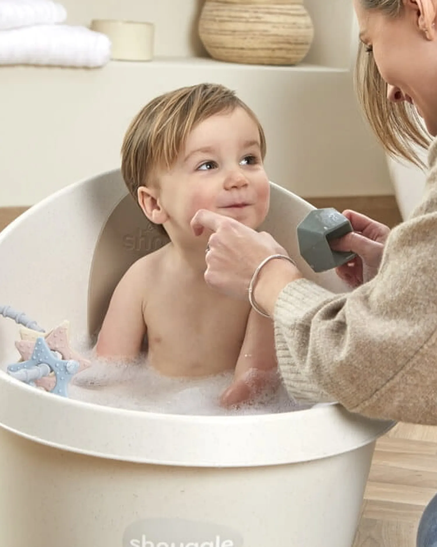 Wanienki I Stojaki|Wanienki I Stojaki | Shnuggle Baby ECO Wanienka Shnuggle Toddler z piankowym oparciem Cookies & Cream