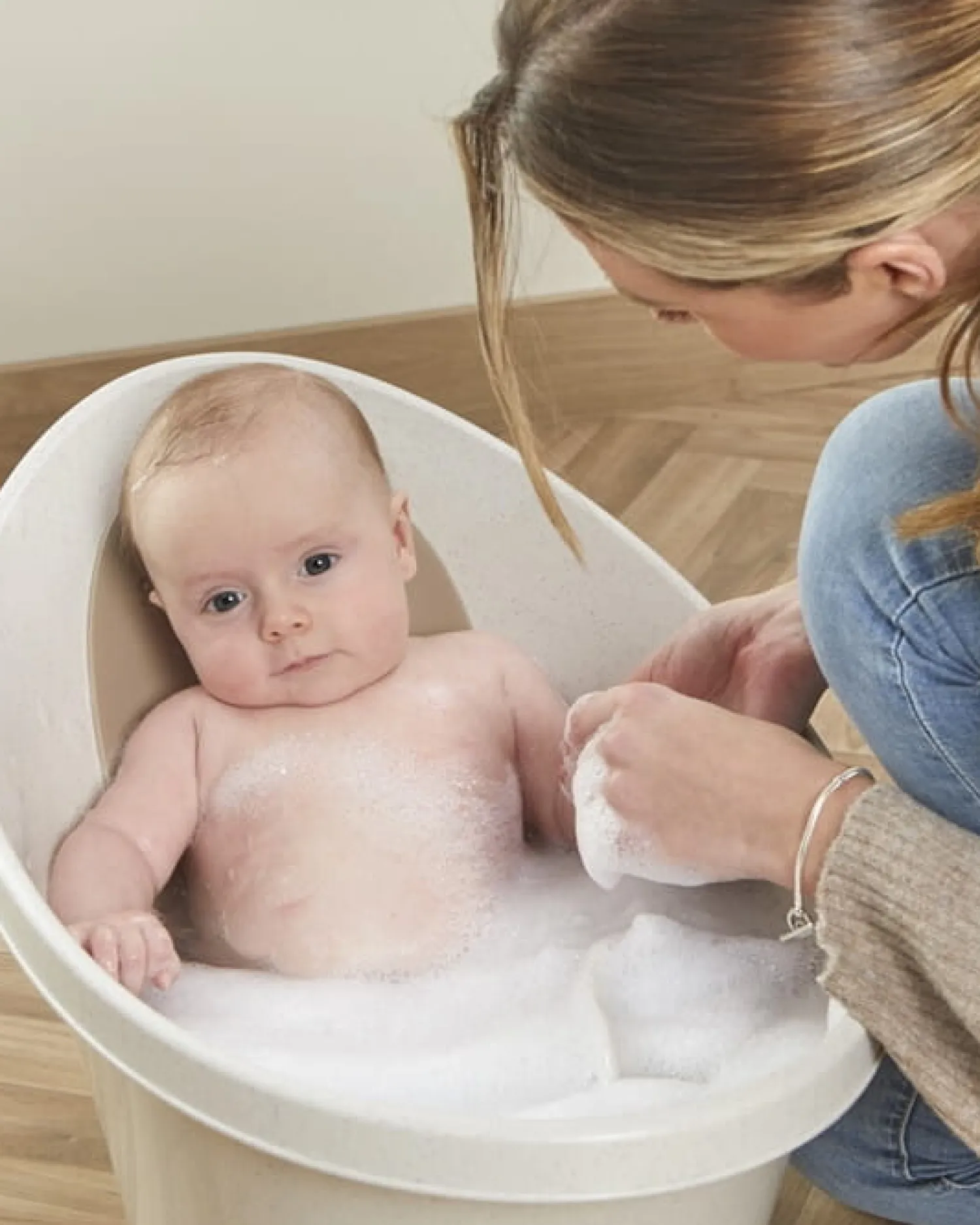 Wanienki I Stojaki|Wanienki I Stojaki | Shnuggle Baby ECO Wanienka z odpływem i piankowym oparciem - Cookies & Cream