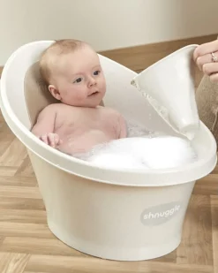 Wanienki I Stojaki|Wanienki I Stojaki | Shnuggle Baby ECO Wanienka z odpływem i piankowym oparciem - Cookies & Cream