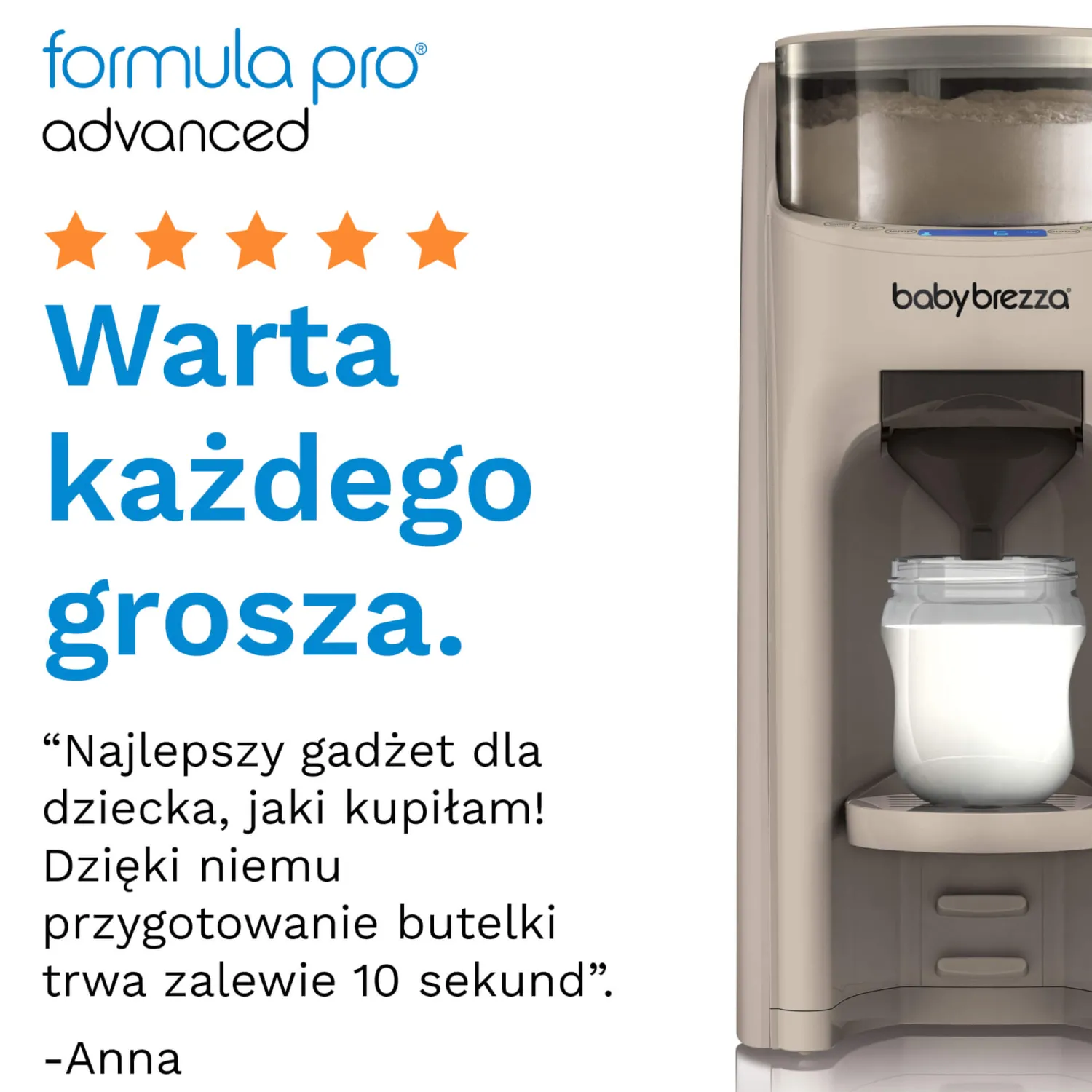 Ułatwiacze Życia|Akcesoria Do Butelek | Baby Brezza Ekspres do mleka Formula Pro Advanced Beige FRP0247
