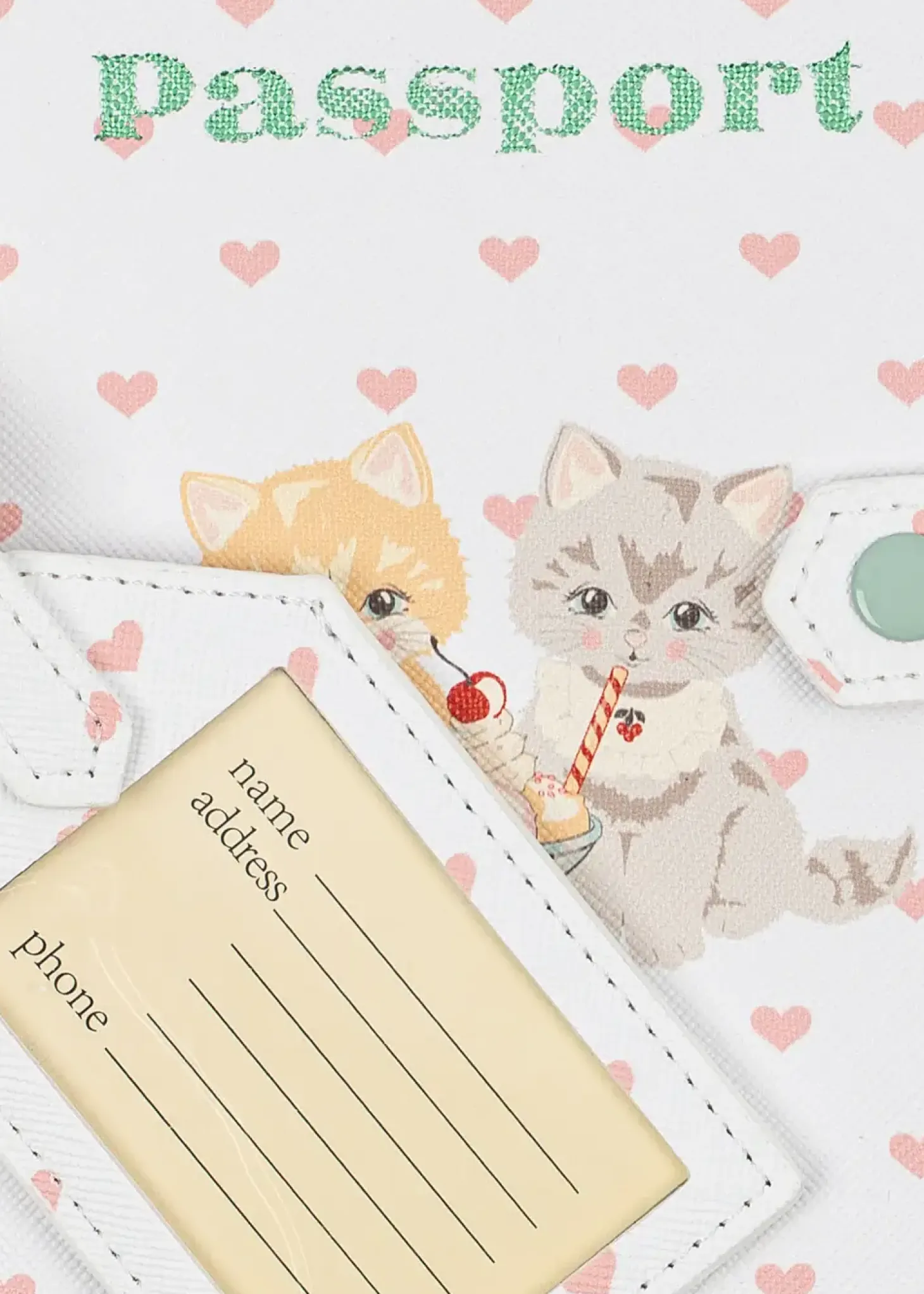 Etui na dokumenty i zawieszka do walizki - kitty gelateria