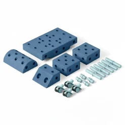 12M+|6 Lat+ | MODU Explorer set - Kreatywne klocki rozwijające motorykę dużą: Deep blue, Sky blue 8w1
