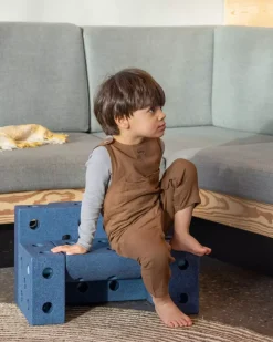 12M+|6 Lat+ | MODU Explorer set - Kreatywne klocki rozwijające motorykę dużą: Deep blue, Sky blue 8w1
