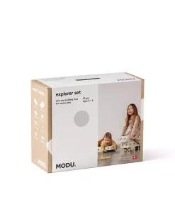 12M+|6 Lat+ | MODU Explorer set - Kreatywne klocki rozwijające motorykę dużą: Sand Grey, Honey Yellow 8w1