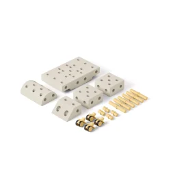 12M+|6 Lat+ | MODU Explorer set - Kreatywne klocki rozwijające motorykę dużą: Sand Grey, Honey Yellow 8w1