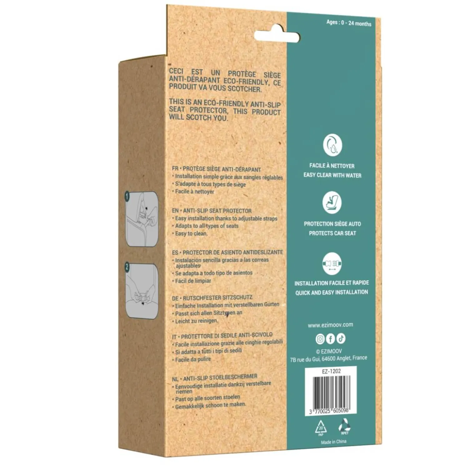 Ułatwiacze Życia|Akcesoria Samochodowe | EZIMOOV EZI MAT CLASSIC Antypoślizgowe pokrycie siedzenia - Eco Friendly