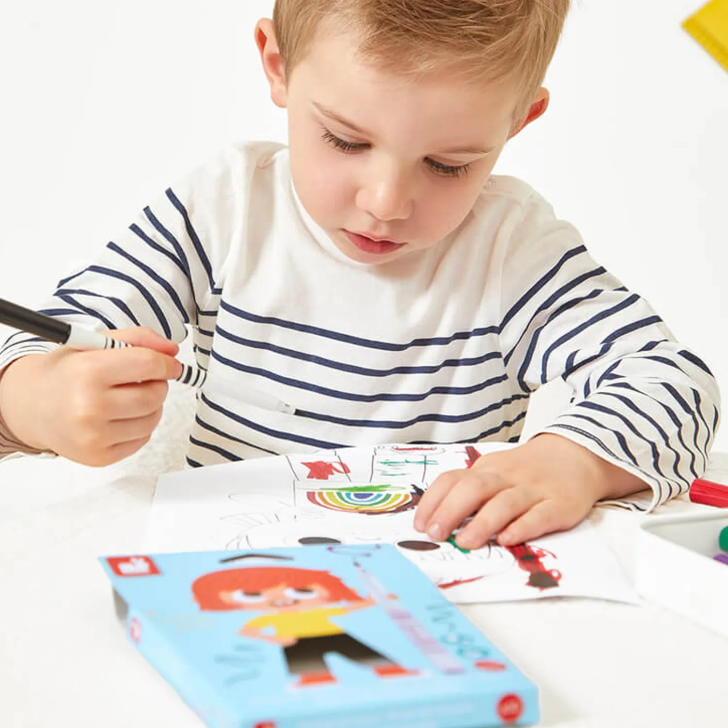7 Lat+|8 Lat+ | Janod Flamastry pędzelkowe 10 kolorów 3+