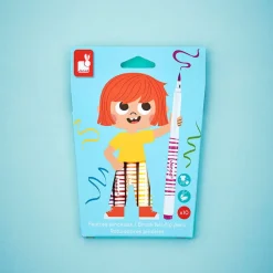 7 Lat+|8 Lat+ | Janod Flamastry pędzelkowe 10 kolorów 3+