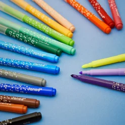 6 Lat+|3 Lata + | Janod Flamastry pisaki z filcową końcówką 18 kolorów 3+