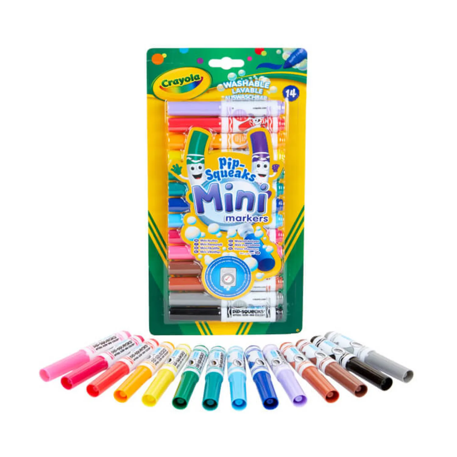 6 Lat+|3 Lata + | Crayola Flamastry stożkowe dla dzieci zmywalne Mini, 14szt.
