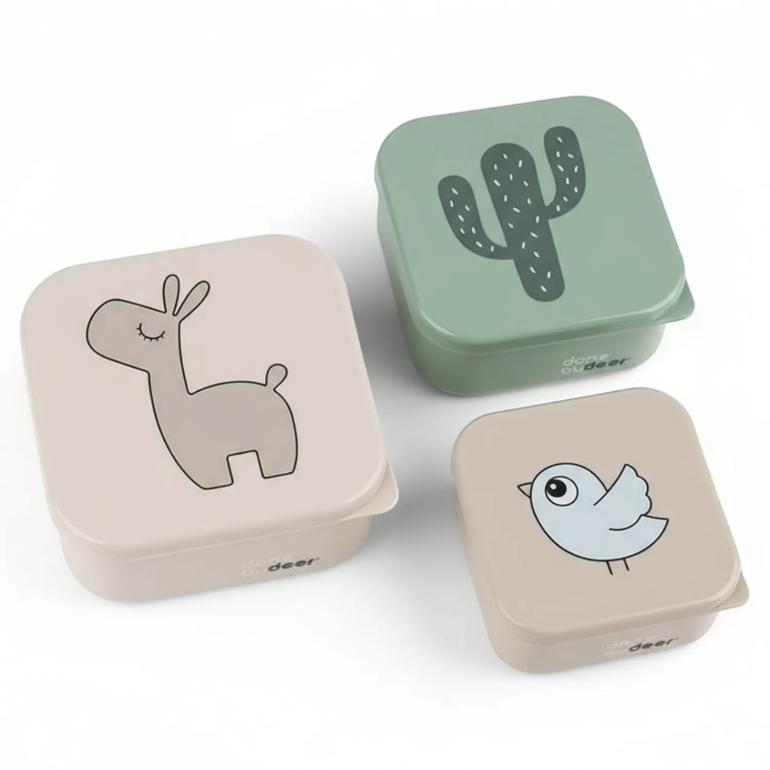 Lunchboxy|Przechowywanie Jedzenia | Done by Deer Friends zestaw pojemników 3szt. sand