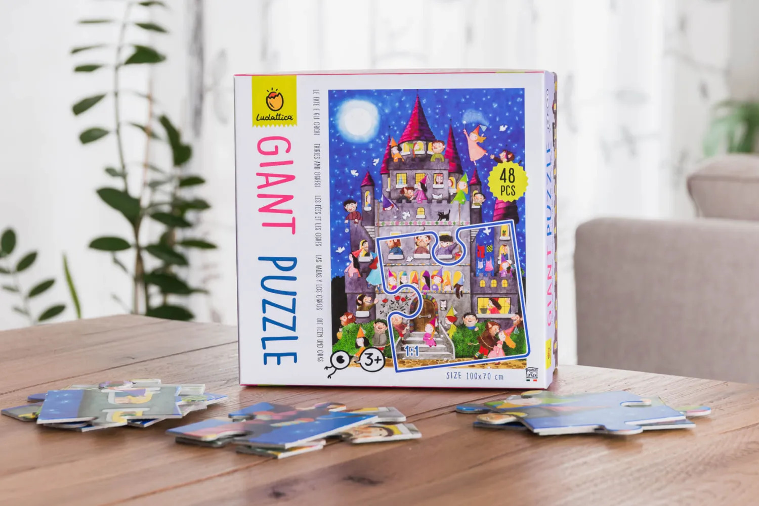 Puzzle | Ludattica GIGANT PUZZLE – puzzle podłogowe – ZAMEK Z WRÓŻKAMI I ORKAMI