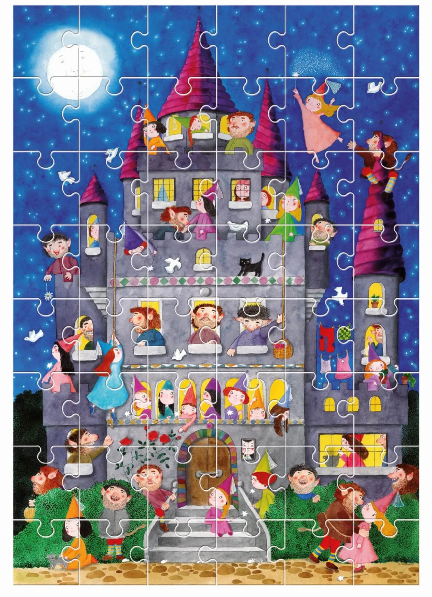Puzzle | Ludattica GIGANT PUZZLE – puzzle podłogowe – ZAMEK Z WRÓŻKAMI I ORKAMI